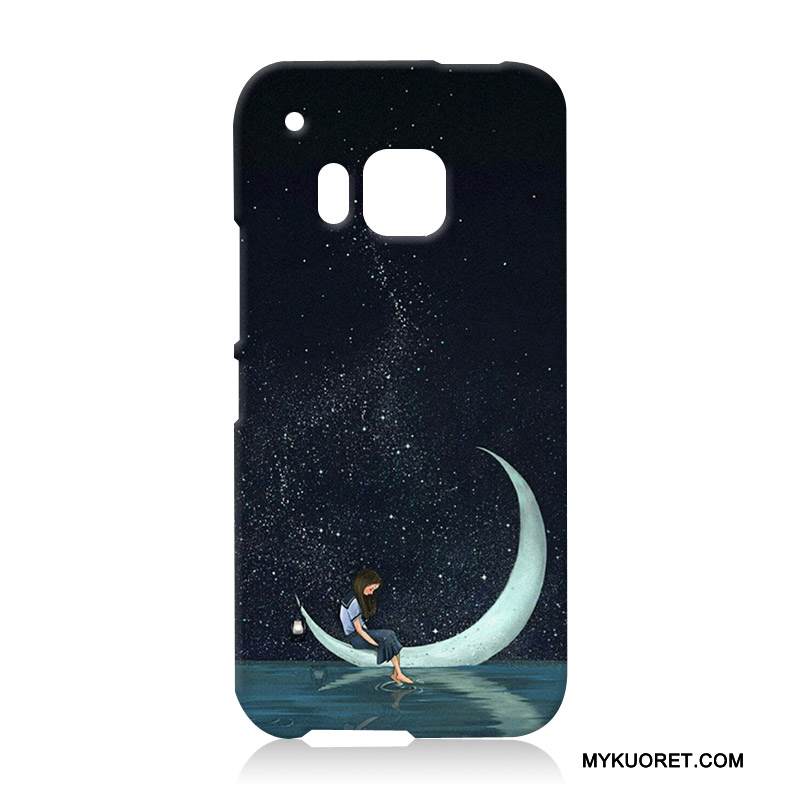 Kuori Htc One M9 Suojaus Sininen Kova, Kotelo Htc One M9 Kohokuviointi Uusi Puhelimen Kuoret