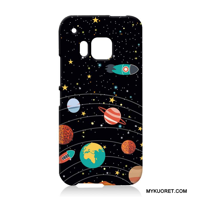 Kuori Htc One M9 Suojaus Sininen Kova, Kotelo Htc One M9 Kohokuviointi Uusi Puhelimen Kuoret