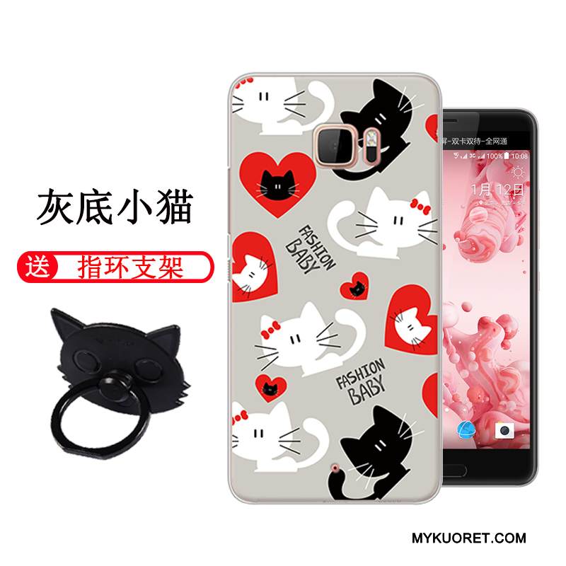 Kuori Htc U Ultra Luova Persoonallisuus Kova, Kotelo Htc U Ultra Sarjakuva Harmaa Trendi