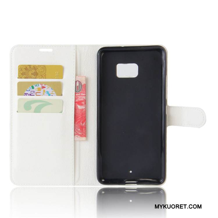 Kuori Htc U Ultra Nahka Murtumaton Valkoinen, Kotelo Htc U Ultra Salkku