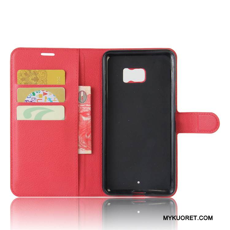 Kuori Htc U Ultra Nahka Murtumaton Valkoinen, Kotelo Htc U Ultra Salkku