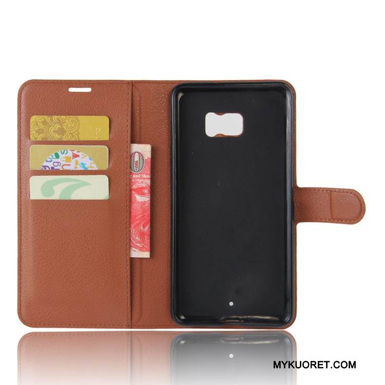 Kuori Htc U Ultra Nahka Murtumaton Valkoinen, Kotelo Htc U Ultra Salkku