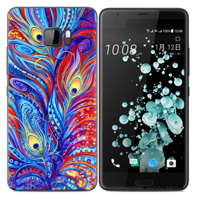 Kuori Htc U Ultra Pehmeä Neste Musta Trendi, Kotelo Htc U Ultra Maalaus Puhelimen Kuoret