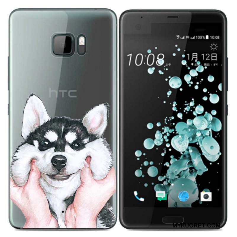 Kuori Htc U Ultra Pehmeä Neste Musta Trendi, Kotelo Htc U Ultra Maalaus Puhelimen Kuoret
