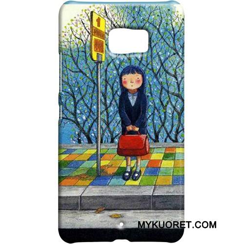 Kuori Htc U Ultra Suojaus Pesty Suede Taide, Kotelo Htc U Ultra Kova Vihreä