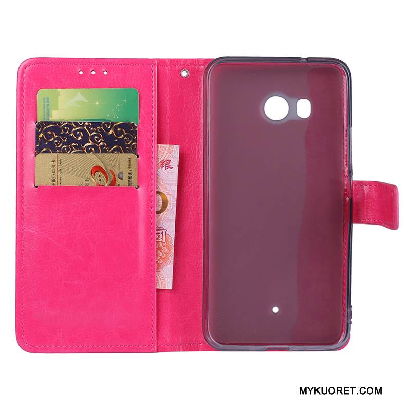 Kuori Htc U11 Kuoret Murtumaton Puhelimen Kuoret, Kotelo Htc U11 Nahka Keltainen