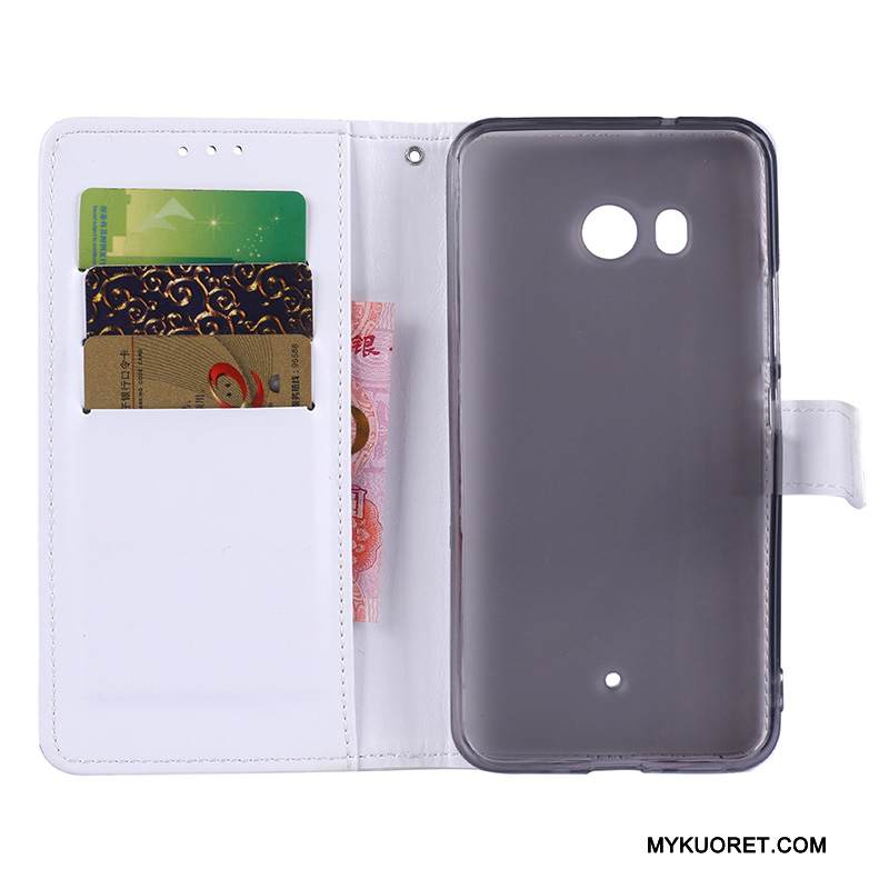 Kuori Htc U11 Kuoret Murtumaton Puhelimen Kuoret, Kotelo Htc U11 Nahka Keltainen