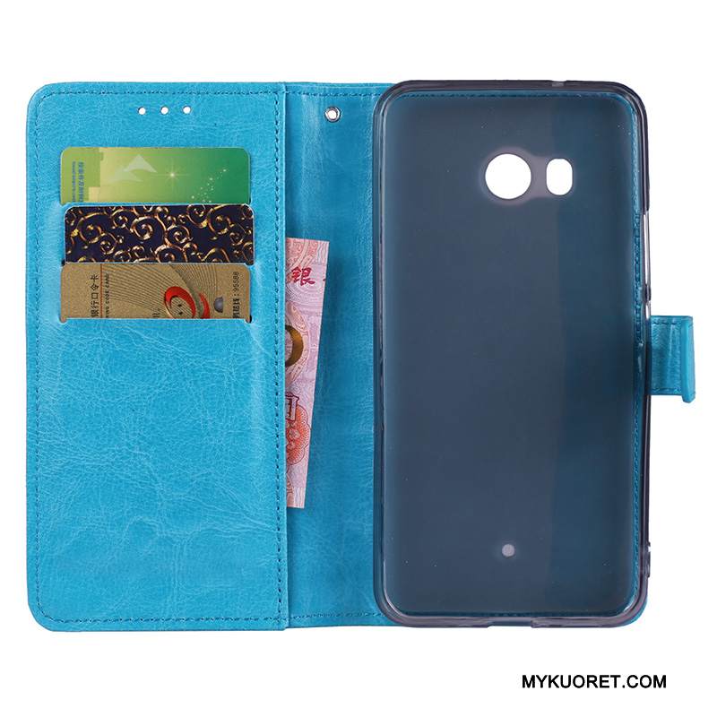 Kuori Htc U11 Kuoret Murtumaton Puhelimen Kuoret, Kotelo Htc U11 Nahka Keltainen