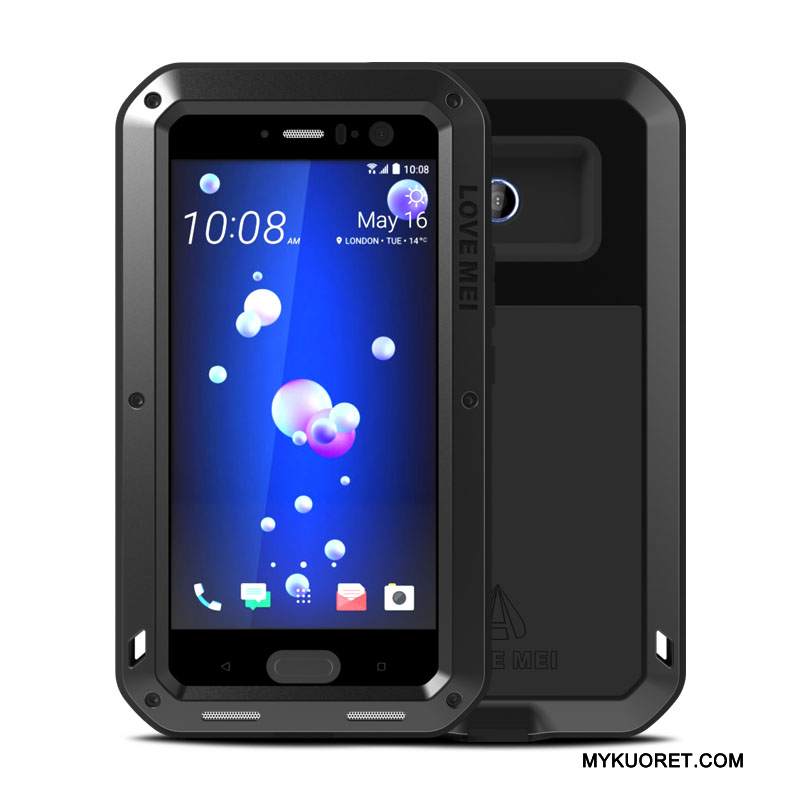 Kuori Htc U11 Laukut Keltainen Murtumaton, Kotelo Htc U11 Metalli Kolme Puolustusta Naarmu