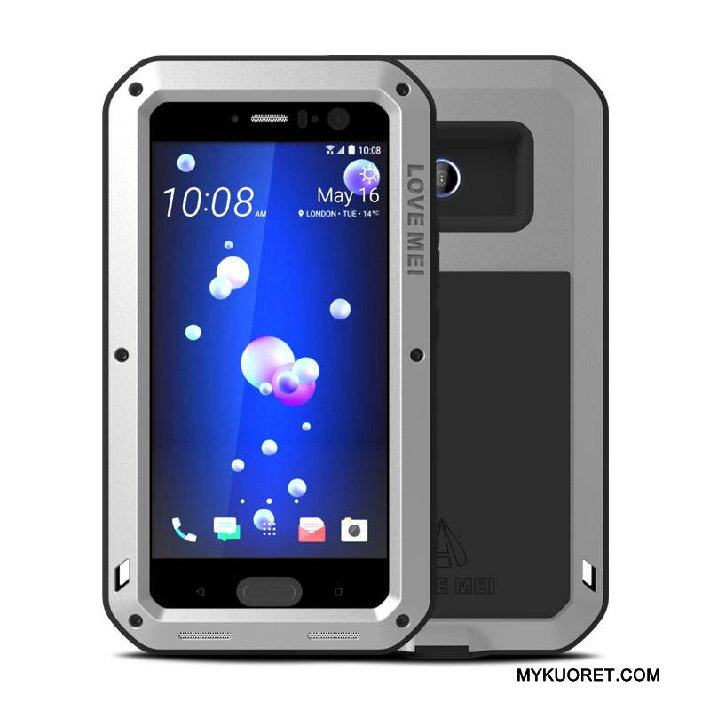 Kuori Htc U11 Laukut Keltainen Murtumaton, Kotelo Htc U11 Metalli Kolme Puolustusta Naarmu