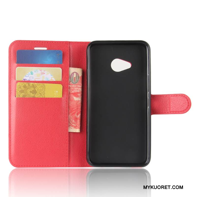 Kuori Htc U11 Life Suojaus Punainen Kortti, Kotelo Htc U11 Life Nahka Puhelimen Kuoret