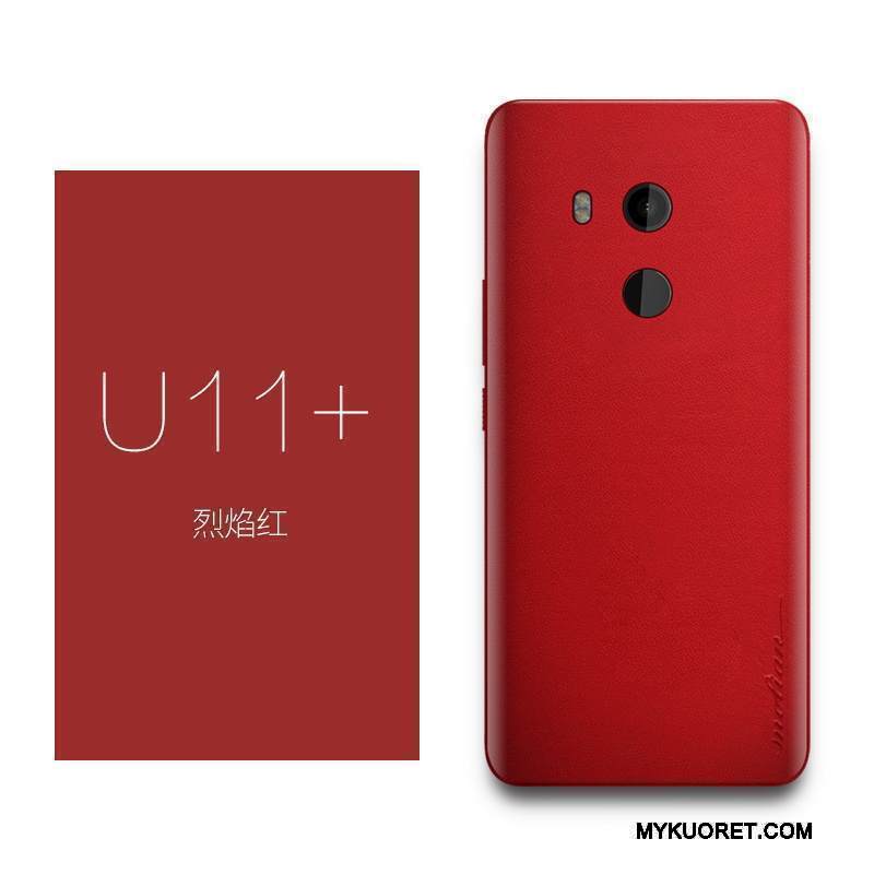 Kuori Htc U11+ Luova Ohut Puhelimen Kuoret, Kotelo Htc U11+ Nahka Ultra Punainen