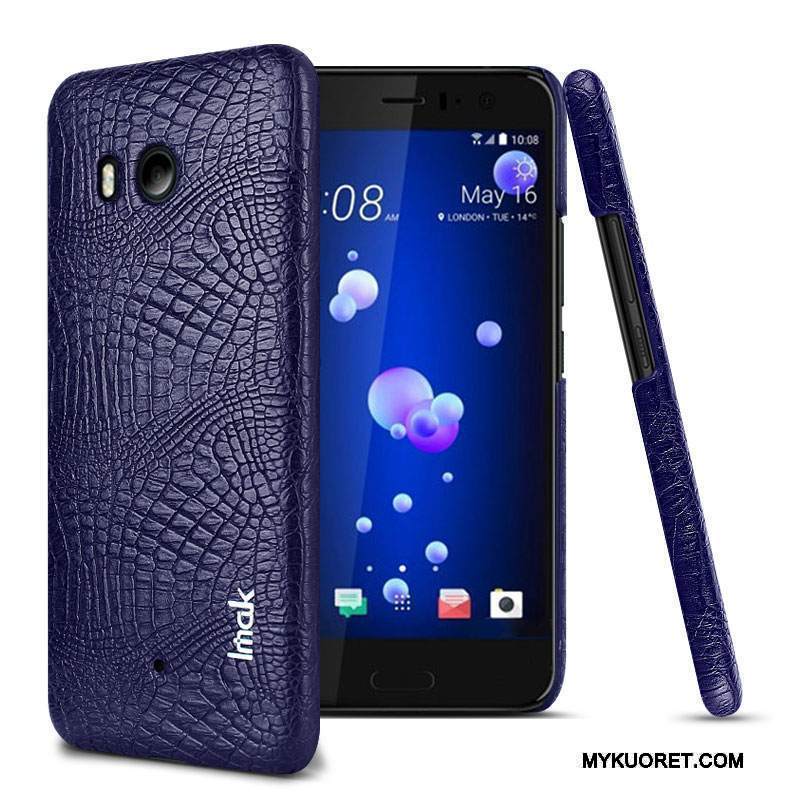 Kuori Htc U11+ Nahka Murtumaton Krokotiili, Kotelo Htc U11+ Suojaus Kukkakuvio