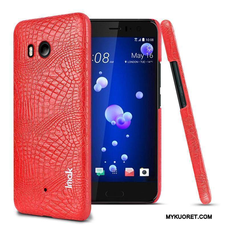 Kuori Htc U11+ Nahka Murtumaton Krokotiili, Kotelo Htc U11+ Suojaus Kukkakuvio