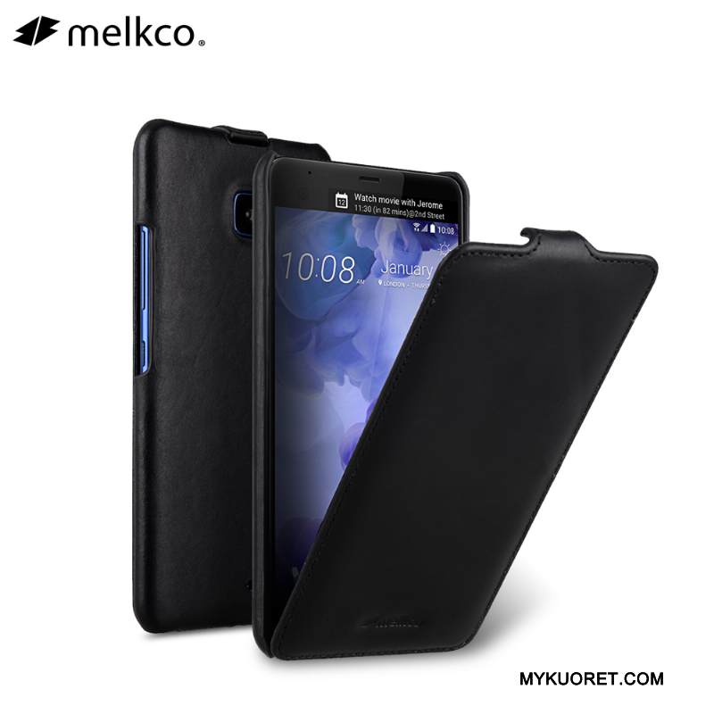 Kuori Htc U11 Nahka Musta Puhelimen Kuoret, Kotelo Htc U11 Kuoret
