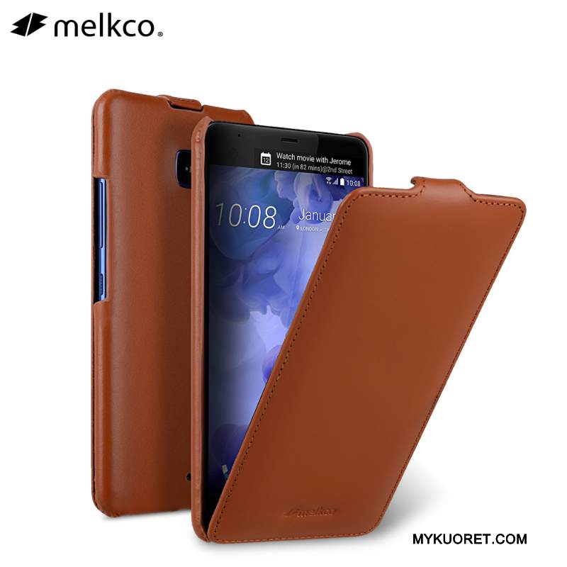 Kuori Htc U11 Nahka Musta Puhelimen Kuoret, Kotelo Htc U11 Kuoret