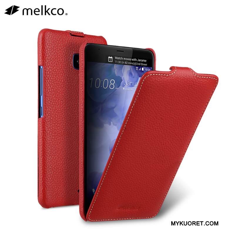 Kuori Htc U11 Nahka Musta Puhelimen Kuoret, Kotelo Htc U11 Kuoret