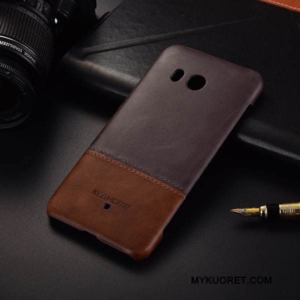 Kuori Htc U11 Nahka Ohut Liiketoiminta, Kotelo Htc U11 Suojaus Puhelimen Kuoret Ultra