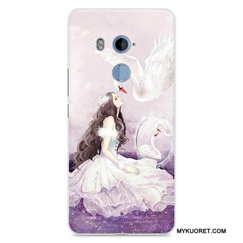 Kuori Htc U11+ Pehmeä Neste Harmaa Puhelimen Kuoret, Kotelo Htc U11+ Silikoni Persoonallisuus Murtumaton