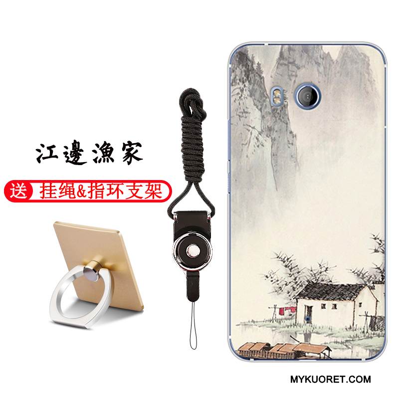 Kuori Htc U11 Pehmeä Neste Musta Murtumaton, Kotelo Htc U11 Laukut Ihana Puhelimen Kuoret