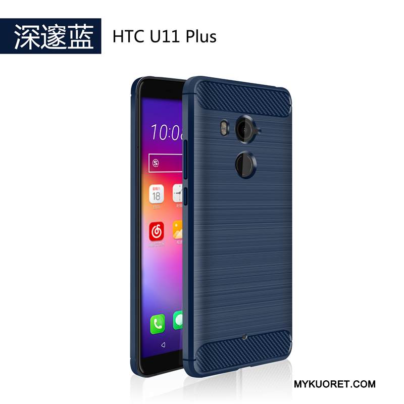 Kuori Htc U11+ Silikoni Murtumaton Puhelimen Kuoret, Kotelo Htc U11+ Pehmeä Neste Vihreä