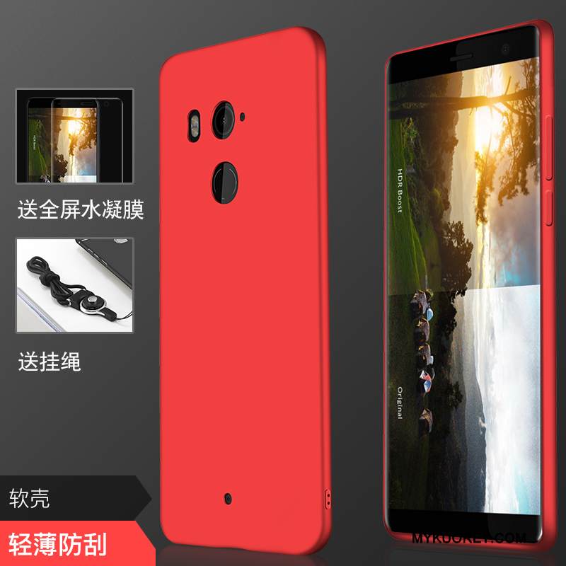 Kuori Htc U11+ Silikoni Musta Puhelimen Kuoret, Kotelo Htc U11+ Pehmeä Neste Murtumaton