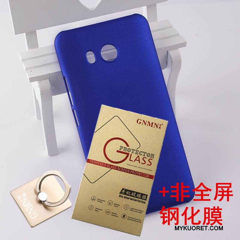 Kuori Htc U11 Suojaus Sininen Kova, Kotelo Htc U11 Pesty Suede Puhelimen Kuoret