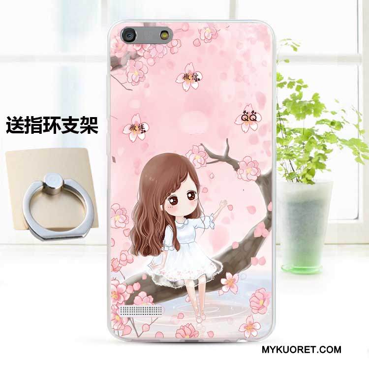 Kuori Huawei Ascend G6 Pehmeä Neste Murtumaton Puhelimen Kuoret, Kotelo Huawei Ascend G6 Silikoni Sininen Persoonallisuus