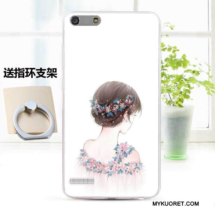 Kuori Huawei Ascend G6 Pehmeä Neste Murtumaton Puhelimen Kuoret, Kotelo Huawei Ascend G6 Silikoni Sininen Persoonallisuus