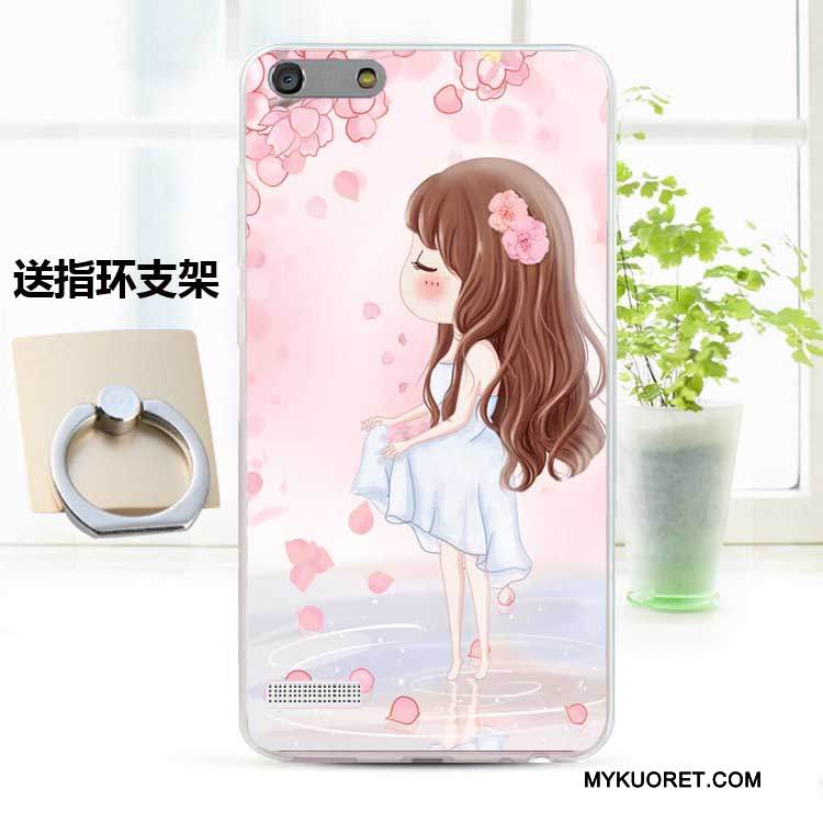 Kuori Huawei Ascend G6 Pehmeä Neste Murtumaton Puhelimen Kuoret, Kotelo Huawei Ascend G6 Silikoni Sininen Persoonallisuus