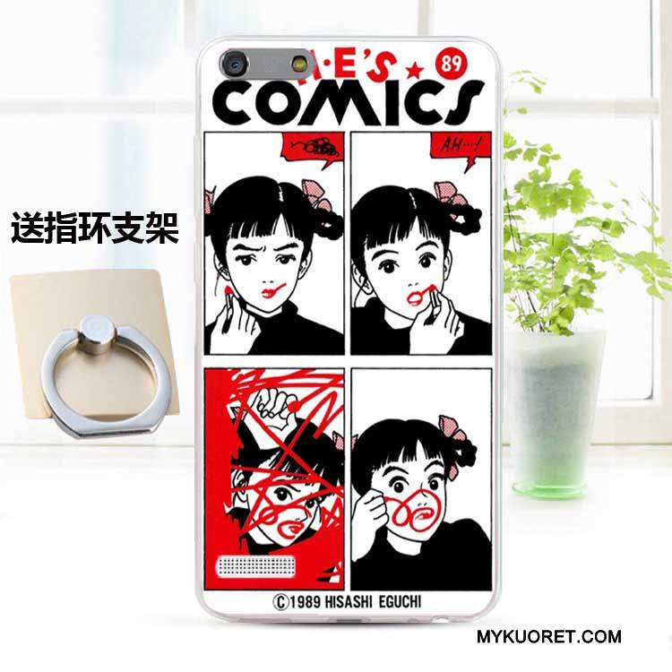 Kuori Huawei Ascend G6 Pehmeä Neste Murtumaton Puhelimen Kuoret, Kotelo Huawei Ascend G6 Silikoni Sininen Persoonallisuus