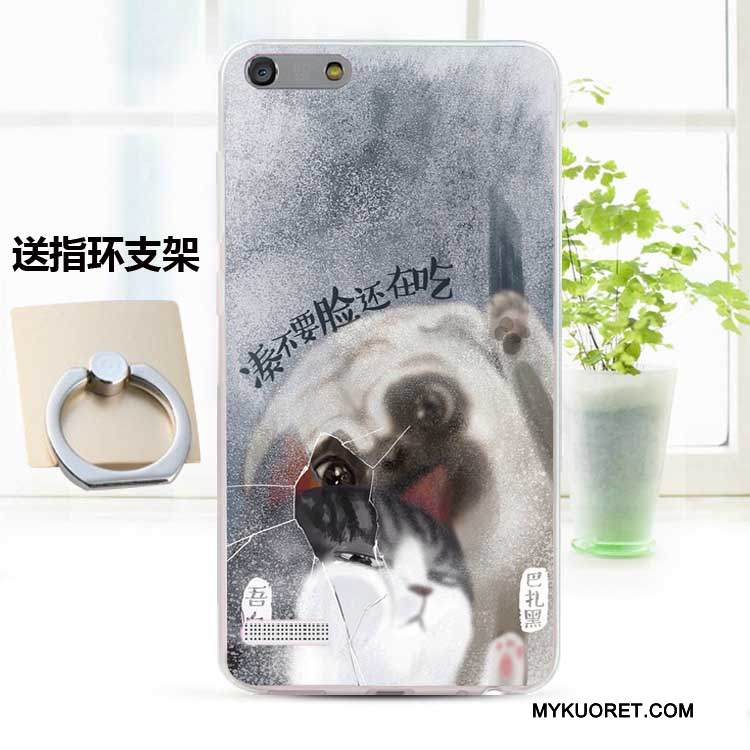 Kuori Huawei Ascend G6 Pehmeä Neste Murtumaton Puhelimen Kuoret, Kotelo Huawei Ascend G6 Silikoni Sininen Persoonallisuus