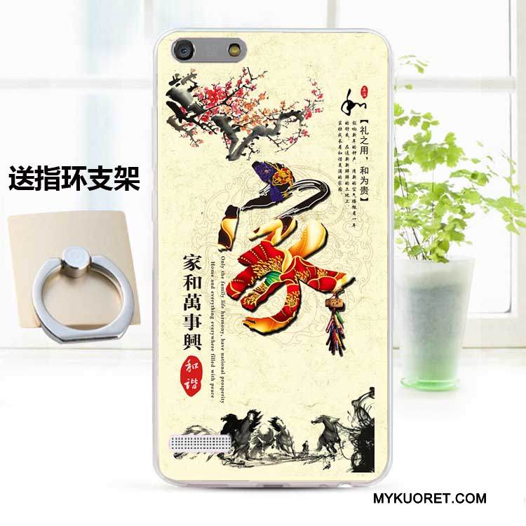 Kuori Huawei Ascend G6 Pehmeä Neste Murtumaton Puhelimen Kuoret, Kotelo Huawei Ascend G6 Silikoni Sininen Persoonallisuus