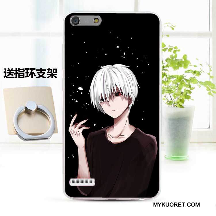 Kuori Huawei Ascend G6 Pehmeä Neste Murtumaton Puhelimen Kuoret, Kotelo Huawei Ascend G6 Silikoni Sininen Persoonallisuus