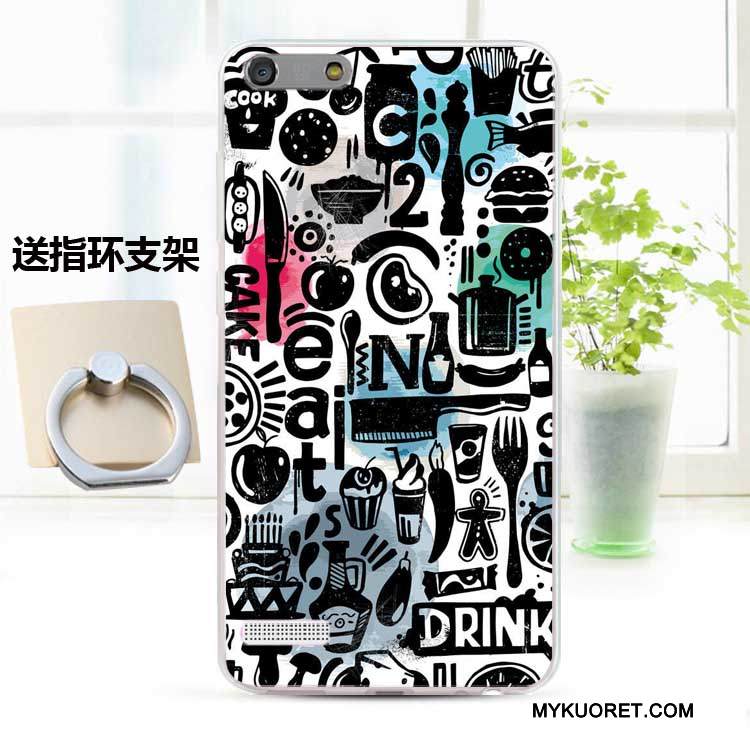 Kuori Huawei Ascend G6 Pehmeä Neste Murtumaton Puhelimen Kuoret, Kotelo Huawei Ascend G6 Silikoni Sininen Persoonallisuus