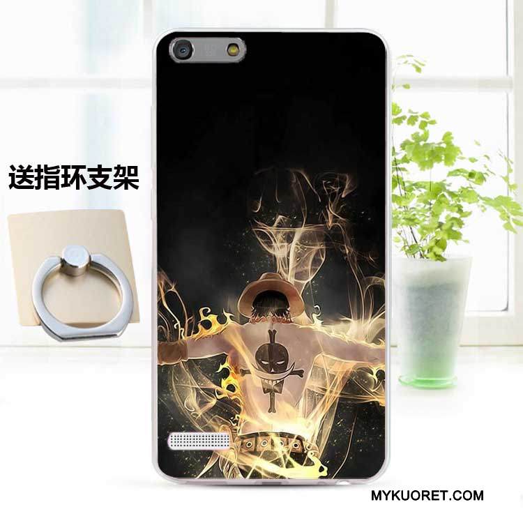 Kuori Huawei Ascend G6 Pehmeä Neste Murtumaton Puhelimen Kuoret, Kotelo Huawei Ascend G6 Silikoni Sininen Persoonallisuus