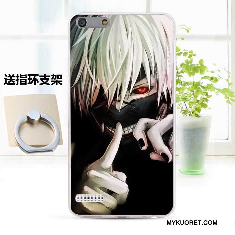 Kuori Huawei Ascend G6 Pehmeä Neste Murtumaton Puhelimen Kuoret, Kotelo Huawei Ascend G6 Silikoni Sininen Persoonallisuus