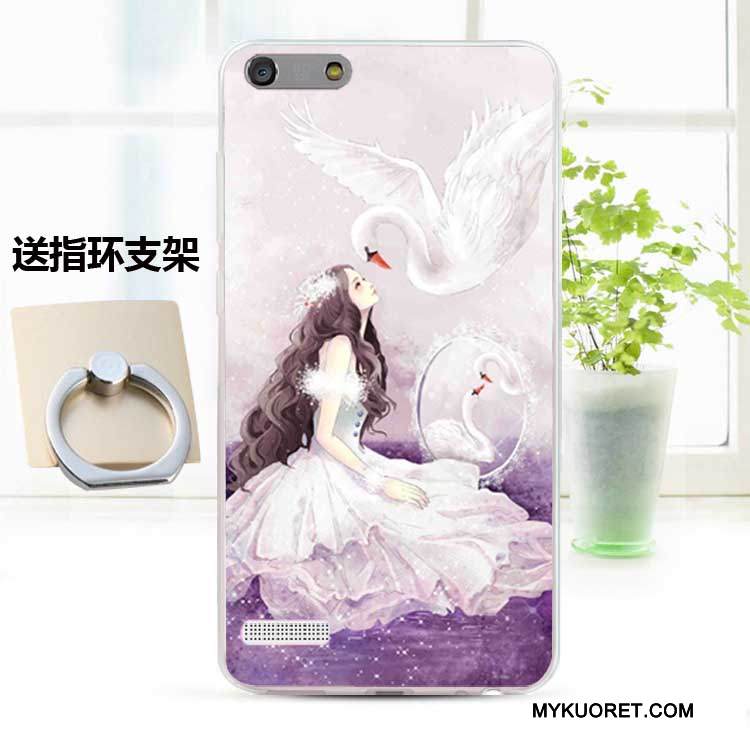 Kuori Huawei Ascend G6 Pehmeä Neste Murtumaton Puhelimen Kuoret, Kotelo Huawei Ascend G6 Silikoni Sininen Persoonallisuus