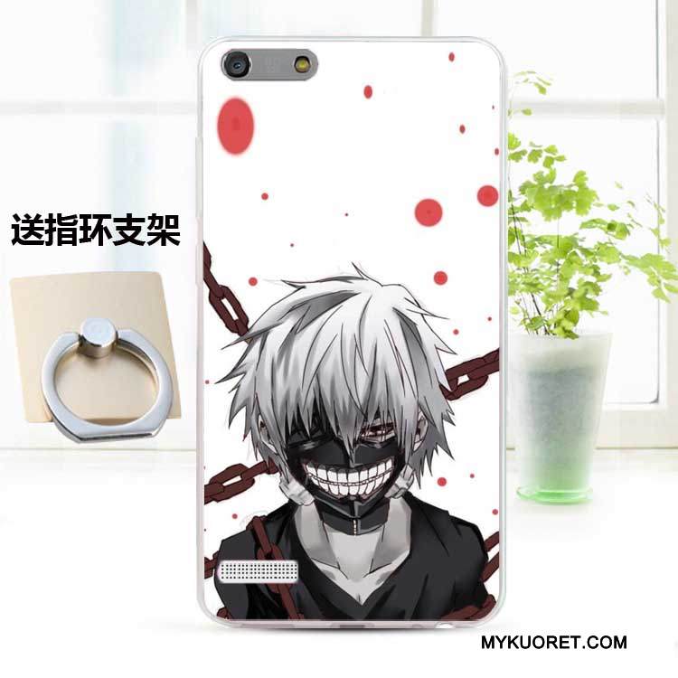 Kuori Huawei Ascend G6 Pehmeä Neste Murtumaton Puhelimen Kuoret, Kotelo Huawei Ascend G6 Silikoni Sininen Persoonallisuus