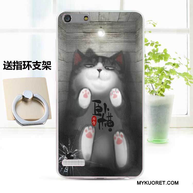 Kuori Huawei Ascend G6 Pehmeä Neste Murtumaton Puhelimen Kuoret, Kotelo Huawei Ascend G6 Silikoni Sininen Persoonallisuus