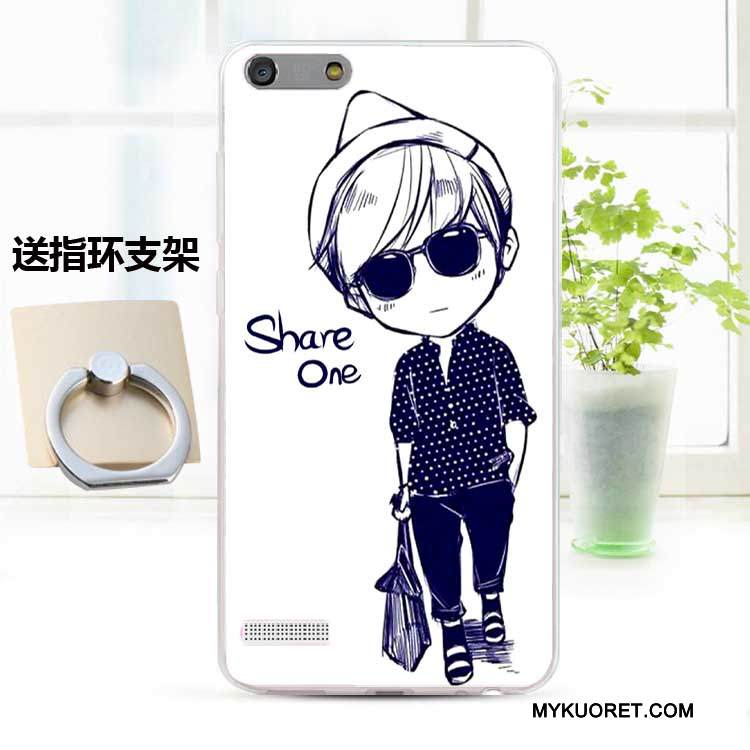 Kuori Huawei Ascend G6 Pehmeä Neste Murtumaton Puhelimen Kuoret, Kotelo Huawei Ascend G6 Silikoni Sininen Persoonallisuus