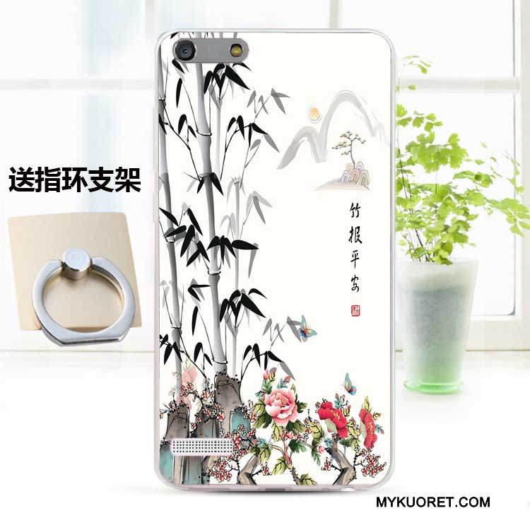 Kuori Huawei Ascend G6 Pehmeä Neste Murtumaton Puhelimen Kuoret, Kotelo Huawei Ascend G6 Silikoni Sininen Persoonallisuus