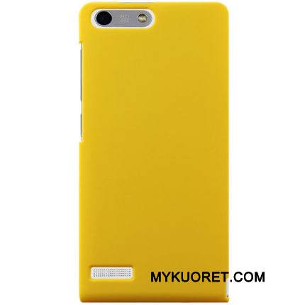 Kuori Huawei Ascend G6 Suojaus Keltainen Puhelimen Kuoret, Kotelo Huawei Ascend G6 Kova Pesty Suede