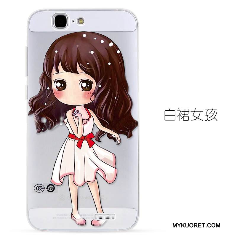 Kuori Huawei Ascend G7 Kohokuviointi Sininen Läpinäkyvä, Kotelo Huawei Ascend G7 Pehmeä Neste Puhelimen Kuoret