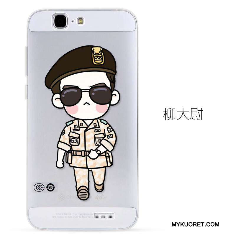 Kuori Huawei Ascend G7 Kohokuviointi Sininen Läpinäkyvä, Kotelo Huawei Ascend G7 Pehmeä Neste Puhelimen Kuoret