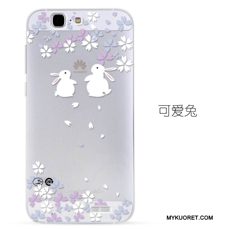 Kuori Huawei Ascend G7 Kohokuviointi Sininen Läpinäkyvä, Kotelo Huawei Ascend G7 Pehmeä Neste Puhelimen Kuoret