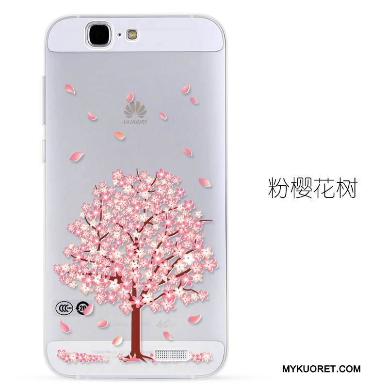 Kuori Huawei Ascend G7 Kohokuviointi Sininen Läpinäkyvä, Kotelo Huawei Ascend G7 Pehmeä Neste Puhelimen Kuoret