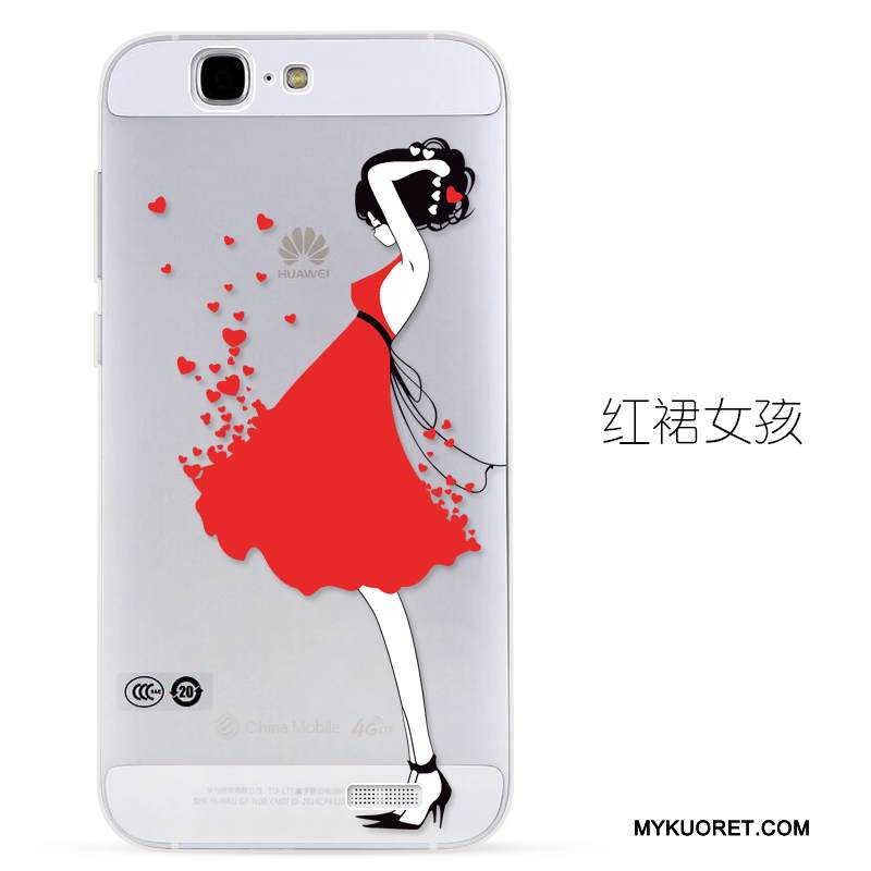 Kuori Huawei Ascend G7 Kohokuviointi Sininen Läpinäkyvä, Kotelo Huawei Ascend G7 Pehmeä Neste Puhelimen Kuoret