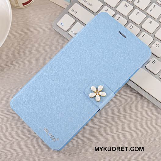 Kuori Huawei Ascend G7 Nahka Puhelimen Kuoret Vaaleansininen, Kotelo Huawei Ascend G7 Suojaus