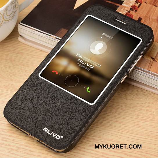 Kuori Huawei Ascend G7 Nahka Trendi Puhelimen Kuoret, Kotelo Huawei Ascend G7 Kuoret Kulta Murtumaton